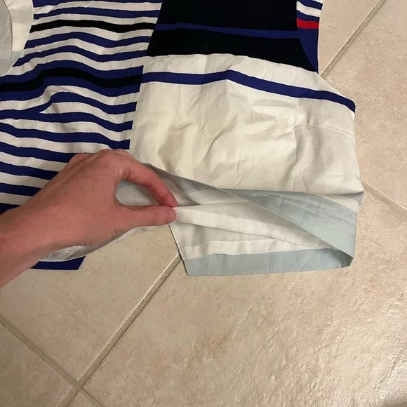 Milly cap sleeve crop top back zip nautical 4 like new - Picture 4 of 4